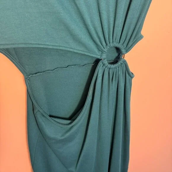 GREEN Cut-Out Long sleeve Midi Dress M - Picture 4 of 7